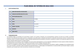 Plan Anual de Tutoría 2025 Secundaria | PDF | Aprendizaje | Evaluación