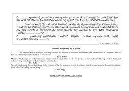 Testimony’s regarding MLM System
“................ An important Key to Multilevel Marketing is to treat this business as a bu