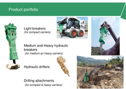 Page 7 
Product portfolio 
Light breakers 
(for compact carriers) 
 
Medium and Heavy hydraulic 
breakers 
 (for medium an he