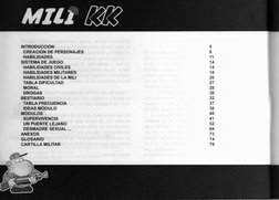 INTRODUCCIÓN 
CREACIÓN DE PERSONAJES 
HABILIDADES 
SISTEMA DE JUEGO 
HABILIDADES CIVILES 
HABILIDADES MILITARES 
HABILIDADES