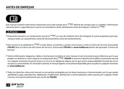 ANTES DE EMPEZAR
Este manual contiene información importante acerca del manejo de tu 
 además de consejos para su cuidado e i