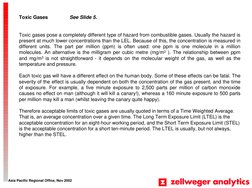 Asia Pacific Regional Office, Nov 2002
Toxic Gases
See Slide 5.
Toxic gases pose a completely different type of hazard from c