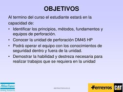 INSTRUCTOR N.R.S.Z.
OBJETIVOS
Al termino del curso el estudiante estará en la
capacidad de:
• Identificar los principios, mét