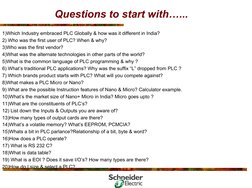 Questions to start with…...
1)Which Industry embraced PLC Globally & how was it different in India?
2) Who was the first user
