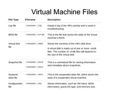 Virtual Machine Files

