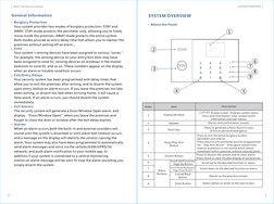 General Information
Burglary Protection
Zone
Exit/Entry Delays
Exit Alarms:
Alarms
Your system provides two modes of burglary