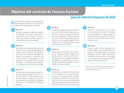 APPLICA © EDICIONES SM
5
CIENCIAS SOCIALES
Objetivos del currículo de Ciencias Sociales
A
l término de este subnivel, como re