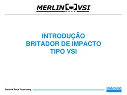 Sandvik Rock Processing
INTRODUÇÃO
BRITADOR DE IMPACTO
TIPO VSI

