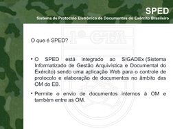 Systema Sped SPED 3.0: Protocolo Eletrônico do Exército | PDF | Eletrônicos ...