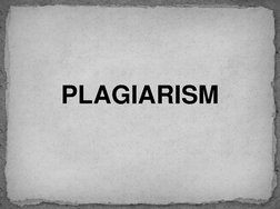 PLAGIARISM 
