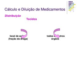 Cálculo e Diluição de Medicamentos 
Distribuição 
                            Tecidos 
 
 
 
 
 
  local de ação