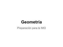 Geometría
Preparación para la IMO
