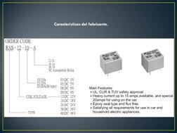 Características del fabricante. 
