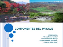 COMPONENTES DEL PAISAJE 
INTEGRANTES: 
•“Cortéz Flores Sandra” 
•“Flores Villasante Wendy” 
•“Granda Banegas Alexandra” 
•“Hu