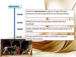 NEOCLASICO 
El término Neoclasicismo surgió en el siglo XVIII para 
denominar de forma peyorativa al movimiento estético. 
De