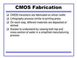 CMOS Fabrication Process Overview | PDF | Semiconductor Device ...