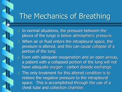 The Mechanics of Breathing  In normal situations, the pressure between the pleura of the lungs is below atmospheric pressure