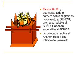 Éxodo 29:18  y 
quemarás todo el 
carnero sobre el altar; es 
holocausto al SEÑOR, 
aroma agradable al 
SEÑOR, ofrenda 
ence
