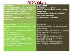 FORTALEZAS 
Líder en venta de bebidas lácteas fermentadas 
Propietaria del Lacto bacilo Casei Shirota 
Gran posicionamiento d