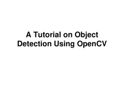 Object Detection Tutorial with OpenCV | PDF