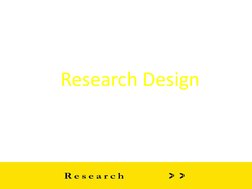 Research Design 
