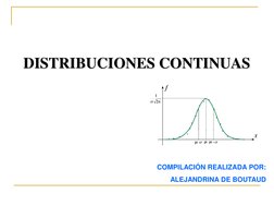   
DISTRIBUCIONES CONTINUAS 
COMPILACIÓN REALIZADA POR: 
ALEJANDRINA DE BOUTAUD 
