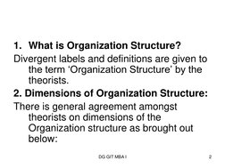 Dimensions of Organizational Structure | PDF | Division Of Labour ...