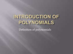 Definition of polynomials 
