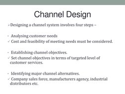 Marketing Channel Design and Functions | PDF | Marketing | Business ...