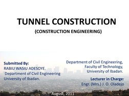 Tunnel Construction Methods Overview | PDF | Tunnel | Groundwater