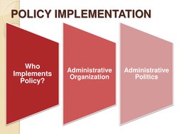 POLICY IMPLEMENTATION 
Who 
Implements 
Policy? 
Administrative 
Organization 
Administrative 
Politics 
