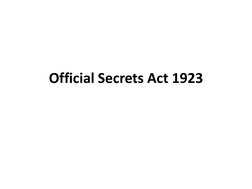 Overview of Official Secrets Act 1923 | PDF | Espionage | Classified ...