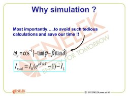 Why simulation ? 
wst =cos
-1{-tan(j-b)tand}
Most importantly…..to avoid such tedious 
calculations and save our time !!
Itot
