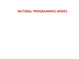          NATURAL PROGRAMMING MODES 
