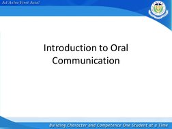 Introduction to Oral 
Communication 
