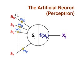 The Artificial Neuron 
(Perceptron) 
Sj f(Sj) 
Xj 
ao 
a1 
a2 
an 
+1 
wj0 
wj1 
wj2 
wjn 

