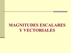 MAGNITUDES ESCALARES 
Y VECTORIALES
