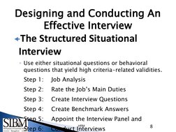 8 
HRM 
7–8 Designing and Conducting An Effective Interview 
Designing and Conducting An 
Effective Interview 
The Structure