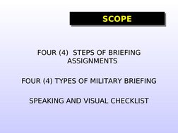 Military Briefing Formats Explained | PDF | Staff (Military) | Logistics