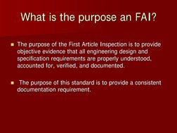 First Article Inspection Training Guide | PDF | Specification ...