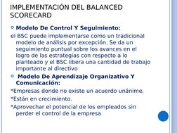 Implementación del Balanced Scorecard | PDF | Economias | Cognición