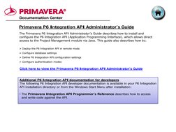 Primavera P6 Documentation Overview | PDF | Application Programming ...