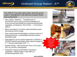 Unitized Group Rations | PDF | Meal | Menu