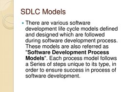 SDLC Models and Design Methodologies | PDF | Software Development ...