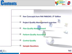 Project Quality Management - PMI PMBOK | PDF | Quality Assurance ...