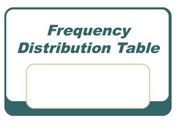 Frequency 
Distribution Table
