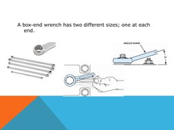 A box-end wrench has two different sizes; one at each 
end. 
 
