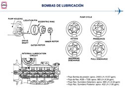 BOMBAS DE LUBRICACIÓN 
• Flujo Bomba de presión: aprox. 2400 L/h (10.57 gpm). 
• Flujo de Rec. AGB + TGB: aprox. 985 L/h (4.3