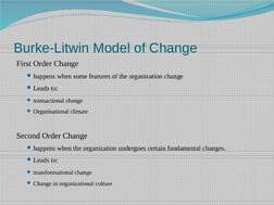 First Order Change Processing First Order Change