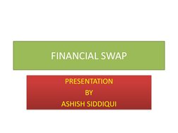 FINANCIAL SWAP 
PRESENTATION  
BY 
ASHISH SIDDIQUI 

